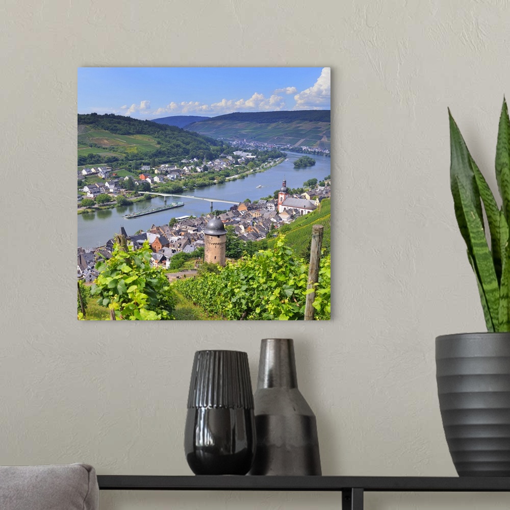 A modern room featuring Germany, Rhineland-Palatinate, Moselle Valley, Moselle Wine Route, Zell an der Mosel, Moselle Riv...