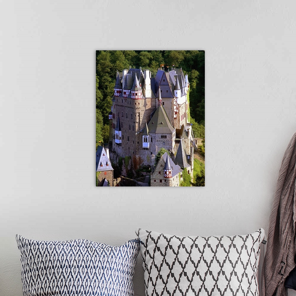 A bohemian room featuring Germany, Rhineland-Palatinate, Moselle Valley, View of Burg (Castle) Eltz
