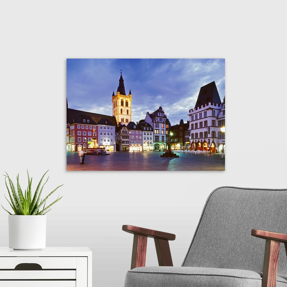 A modern room featuring Germany, Rhineland-Palatinate, The Hauptmarkt, market square with the bell-tower