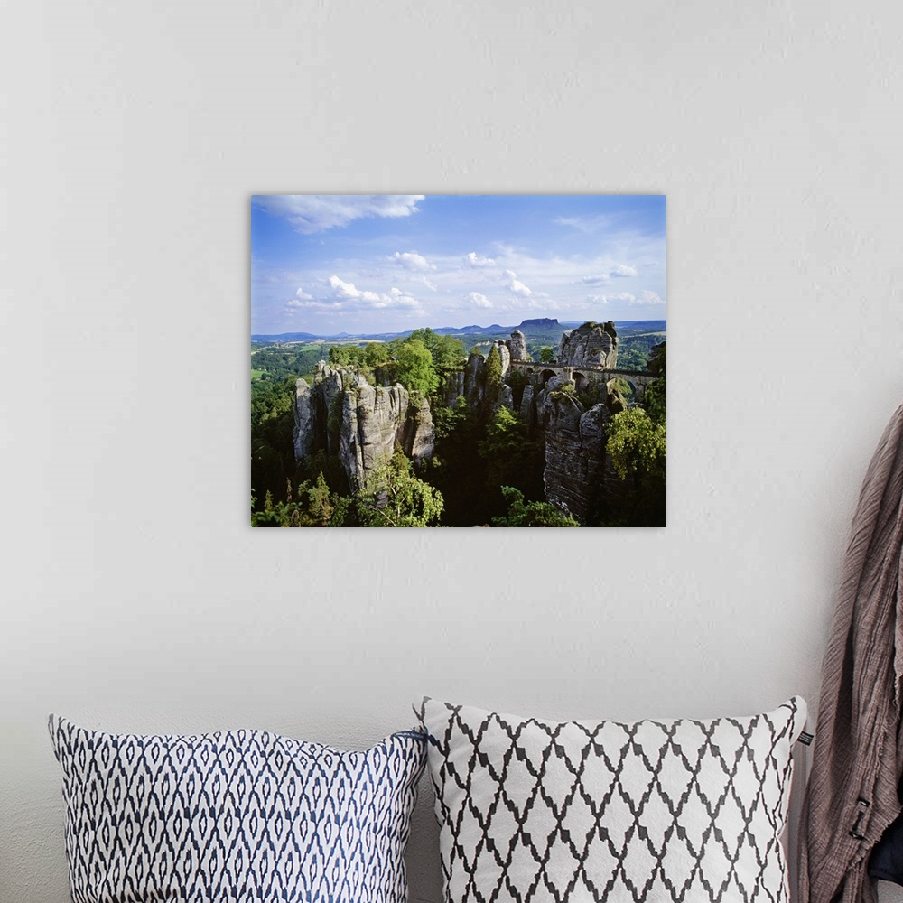 A bohemian room featuring Germany, Saxony, Elbe Sandstone Mountains, view of the Elbe river
