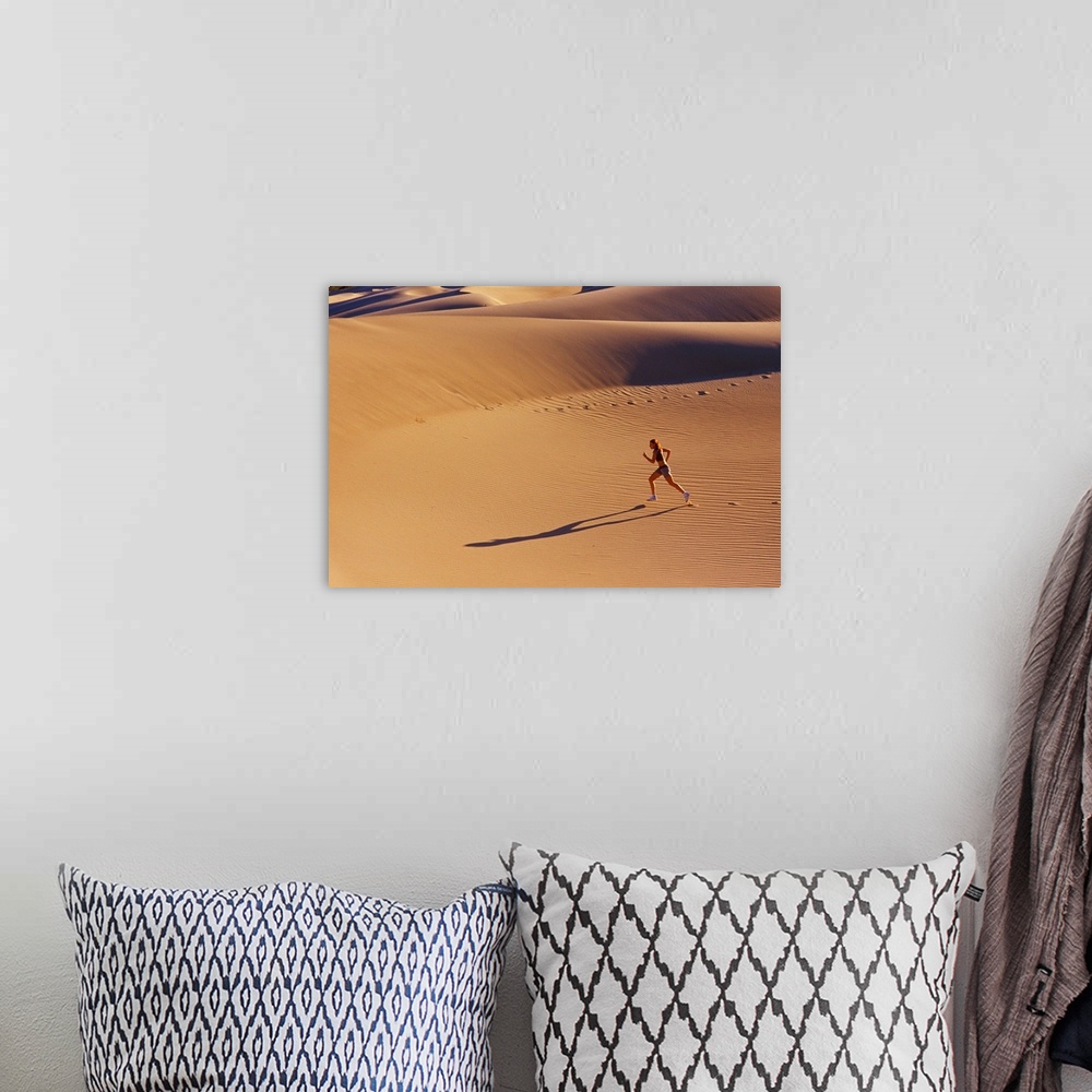 A bohemian room featuring Girl running in desert, Death Valley