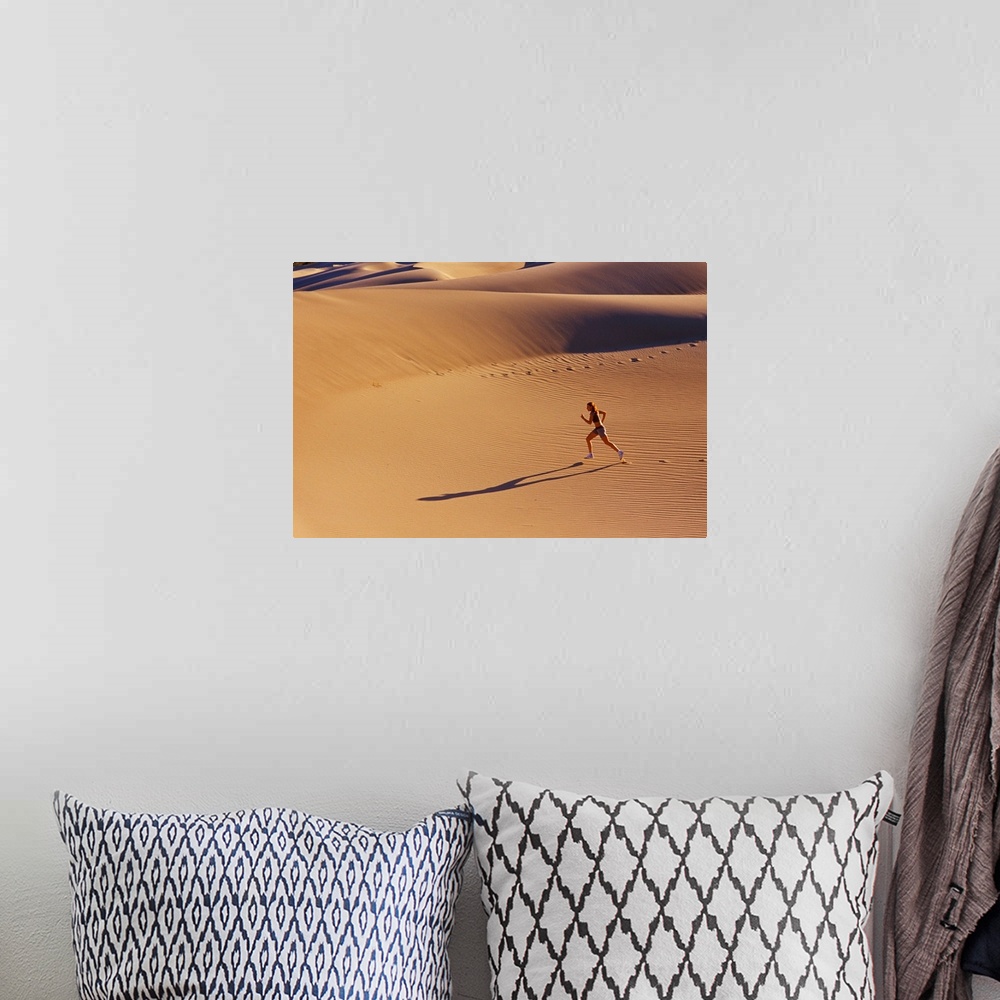 A bohemian room featuring Girl running in desert, Death Valley