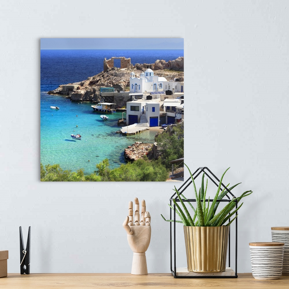 A bohemian room featuring Greece, Aegean islands, Cyclades, Milos island, Firopotamos, Firopotamos beach