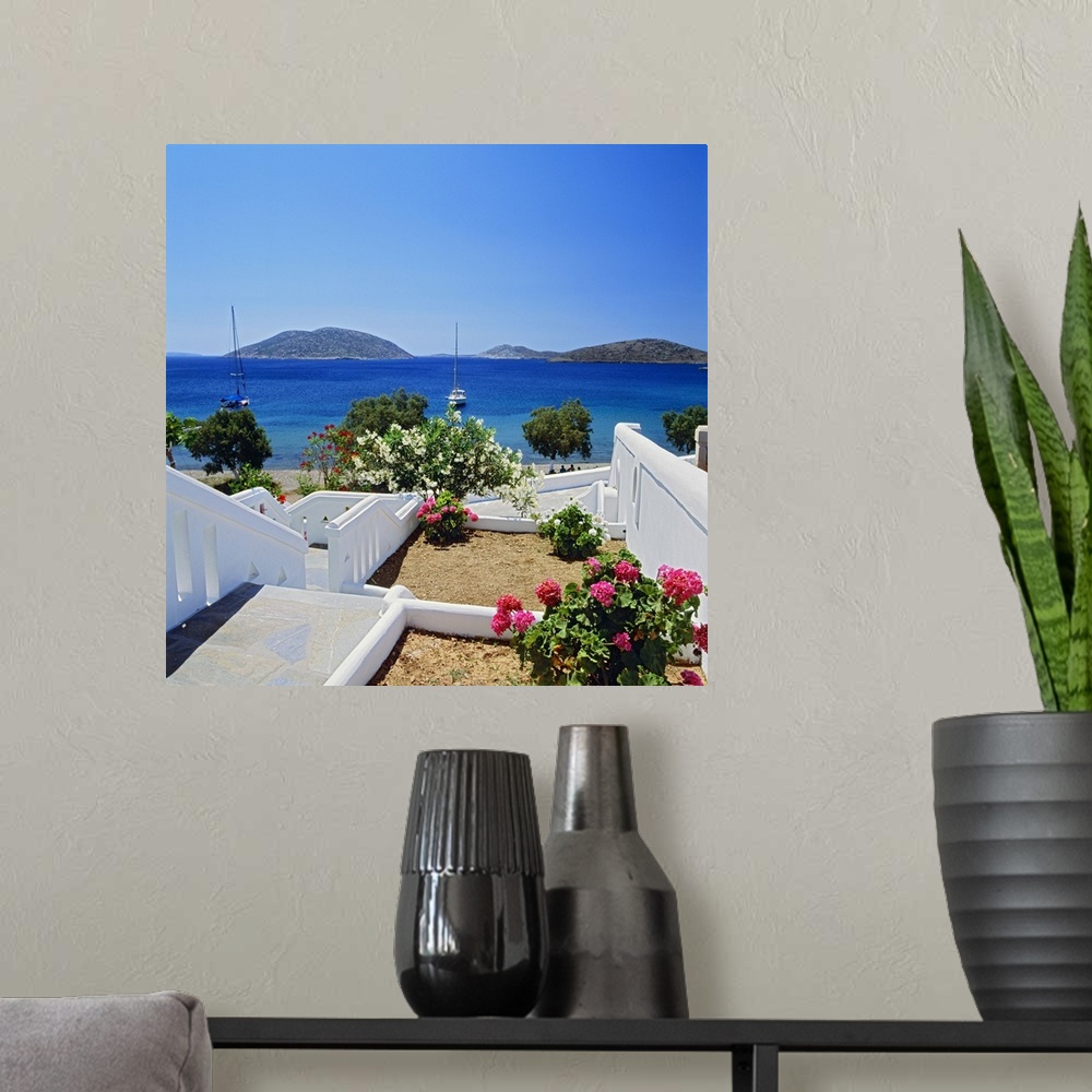 A modern room featuring Greece, Aegean islands, Dodecanese, Astypalaia island, Mediterranean area, Mediterranean sea, Tra...