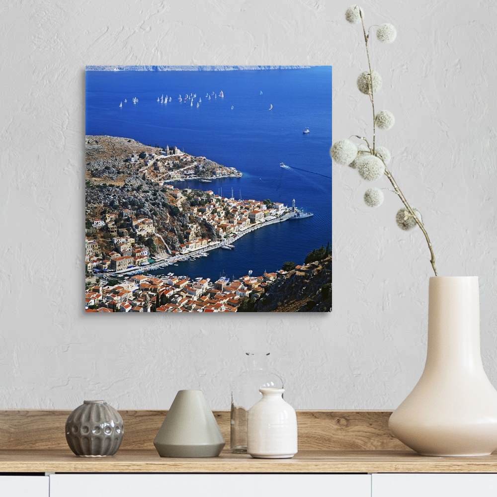 A farmhouse room featuring Greece, Aegean islands, Dodecanese, Symi island, Mediterranean area, Mediterranean sea, Travel De...