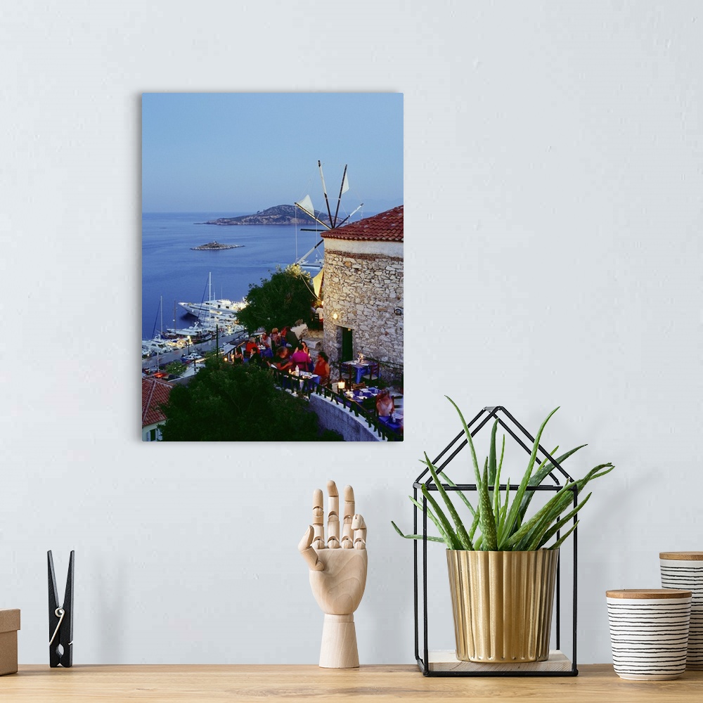A bohemian room featuring Greece, Aegean Islands, Skiathos, Skiathos town, Wind Mill restaurant
