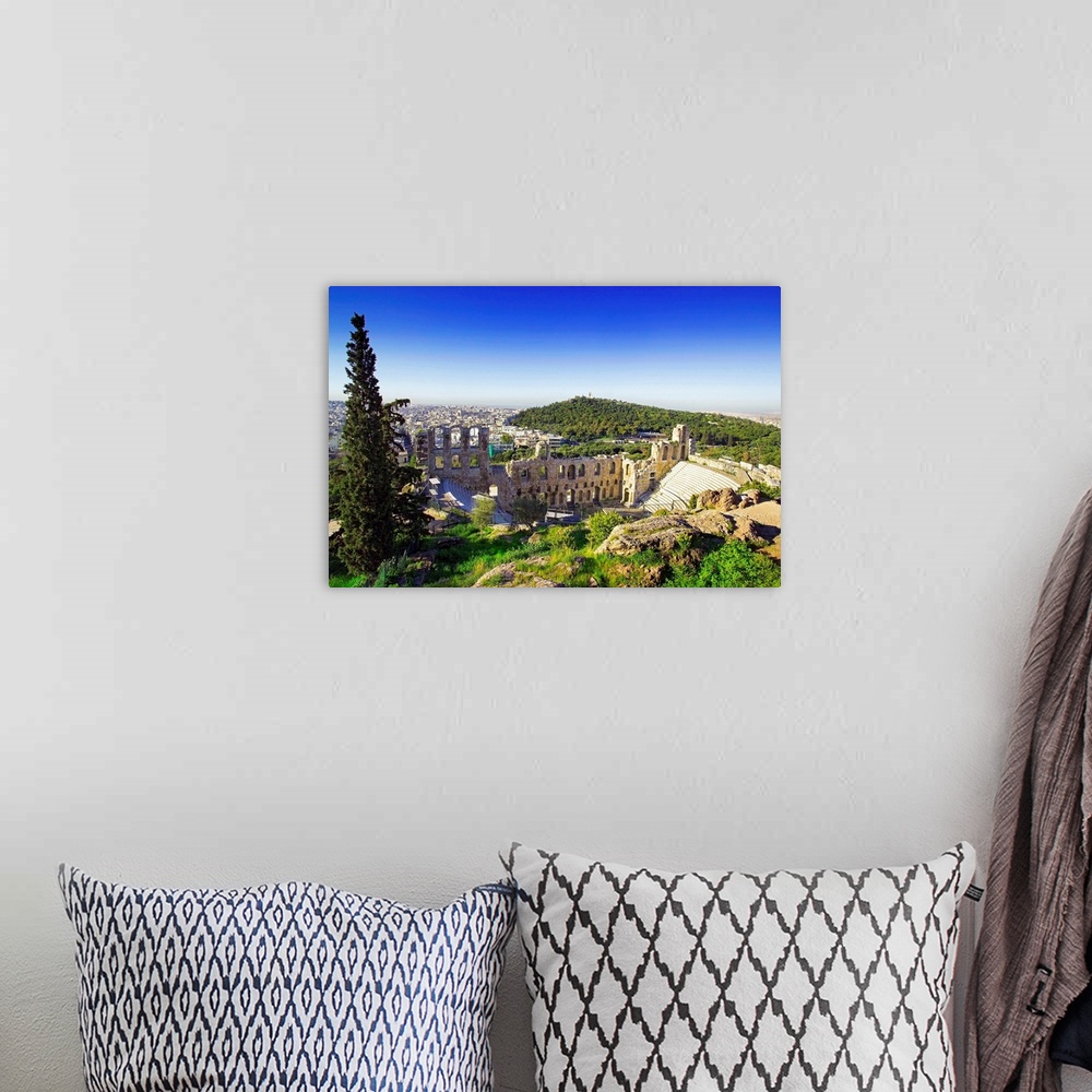 A bohemian room featuring Greece, Central Greece and Euboea, Attica, Athens, Odeum of Herodes Atticus and the Filopappo Hill