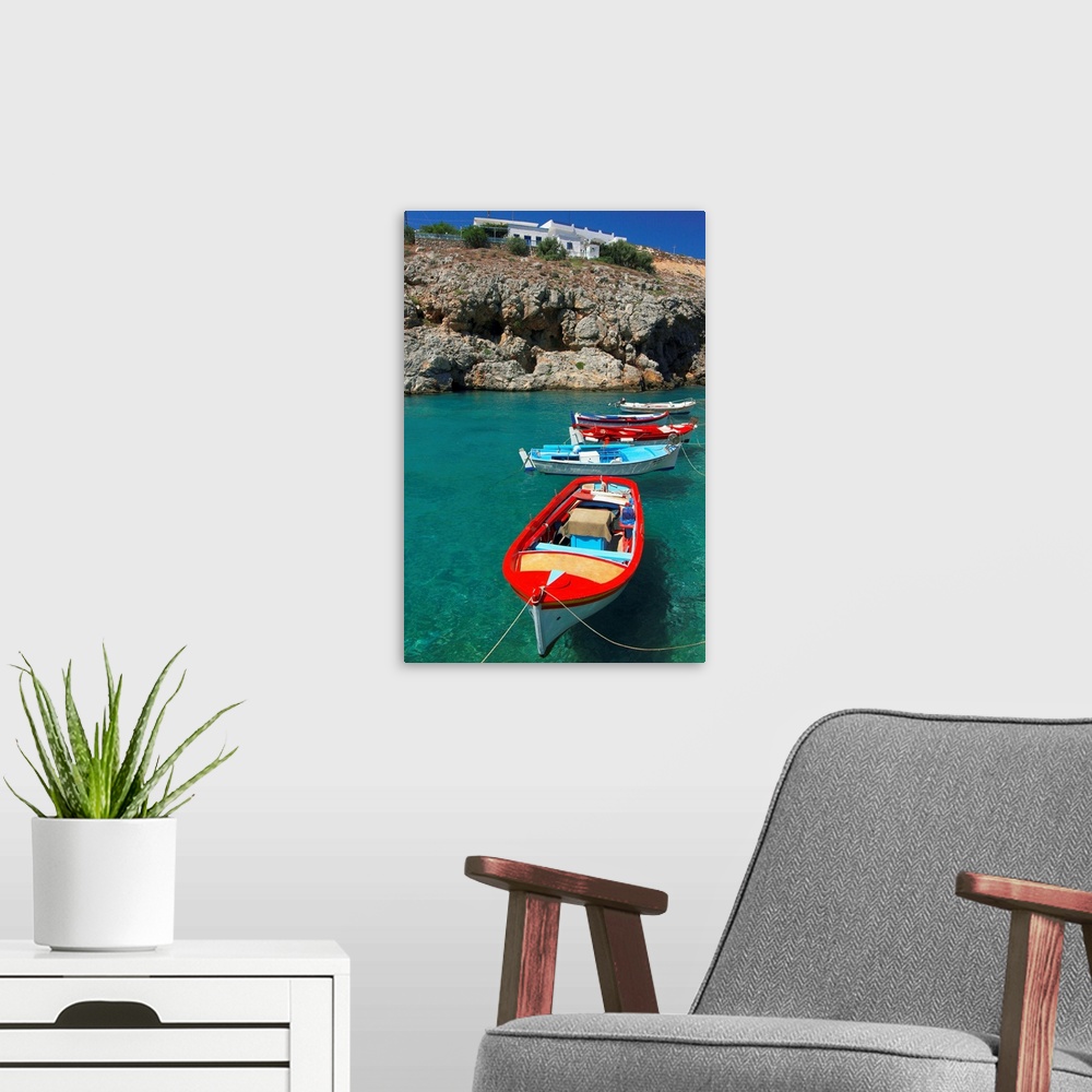 A modern room featuring Greece, Central Greece and Euboea, Attica, The boats in Potamos harbor