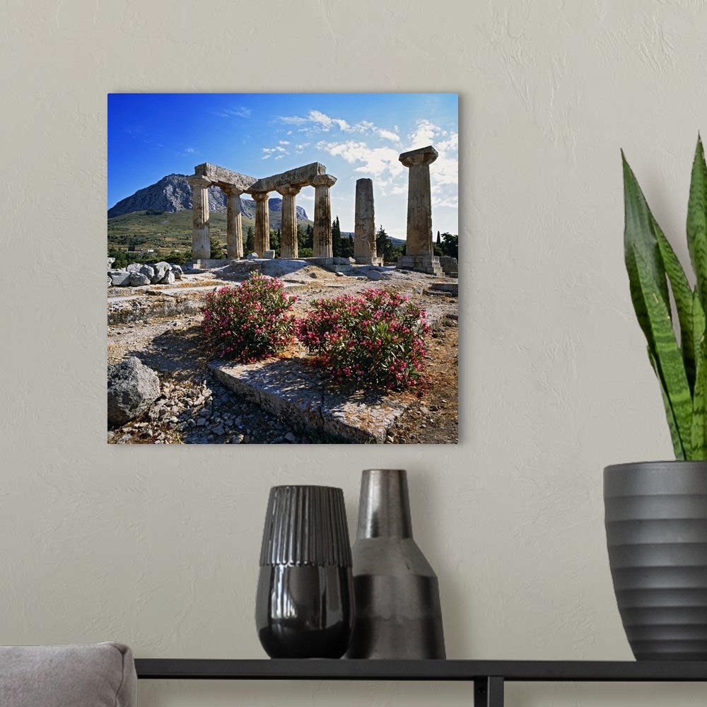 A modern room featuring Greece, Peloponnese, Corinth, Mediterranean area, Travel Destination, Doric temple of Apollo, for...