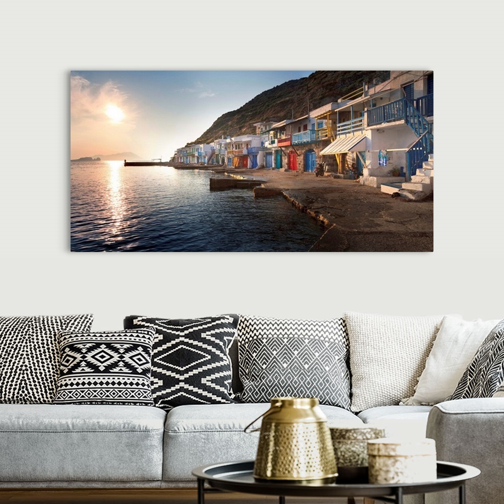 A bohemian room featuring Greece, Cyclades, Milos island,Old Fishing Village of Klima fishermen village