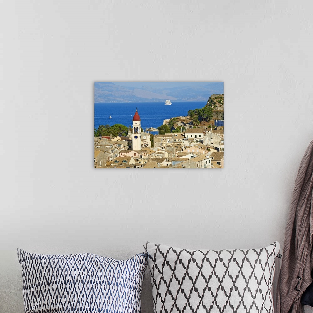 A bohemian room featuring Greece, Ionian Islands, Mediterranean sea, Corfu Island, Agios Spyridon Church, Kerkyra.