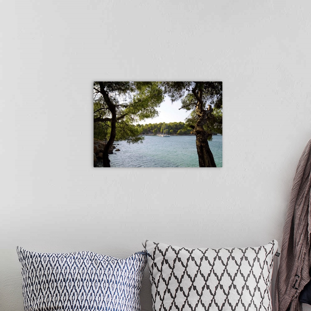 A bohemian room featuring Greece, Peloponesse, Spetses Island, yacht flotilla at anchor