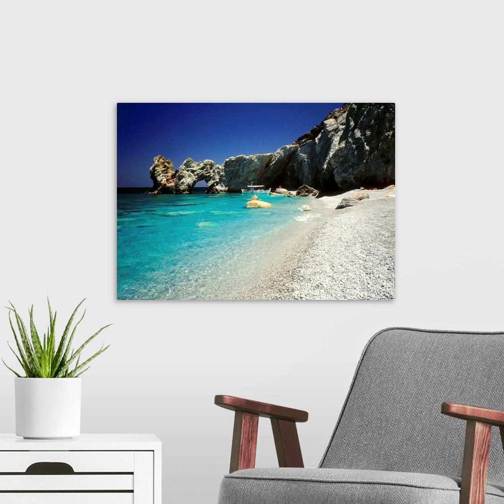 A modern room featuring Greece, Sporades, Skiathos, Lalaria beach