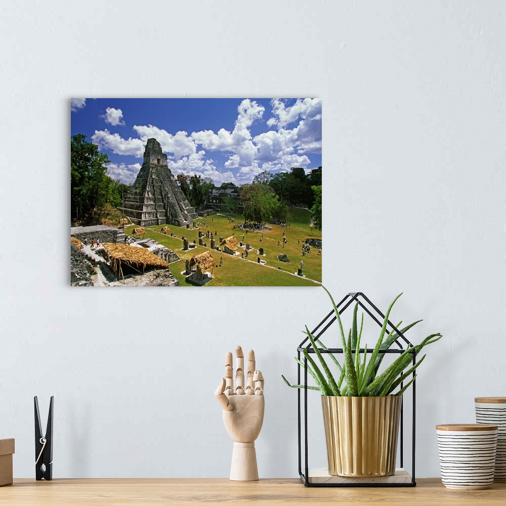 A bohemian room featuring Guatemala, Guatemala, Tikal, Plaza Mayor, the Temple I from Central Acropolis