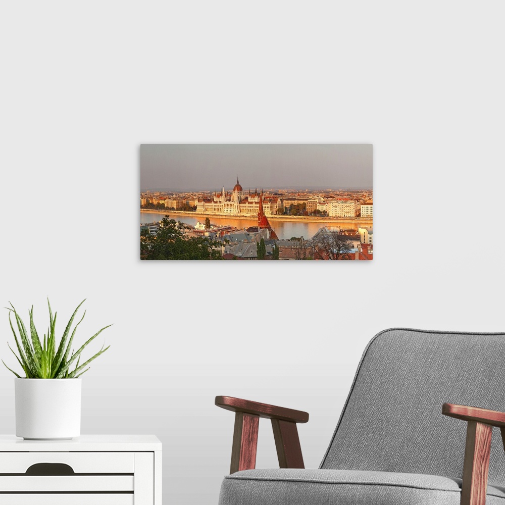 A modern room featuring Hungary, Budapest, Danube, Central Europe, Budapest, Parliament