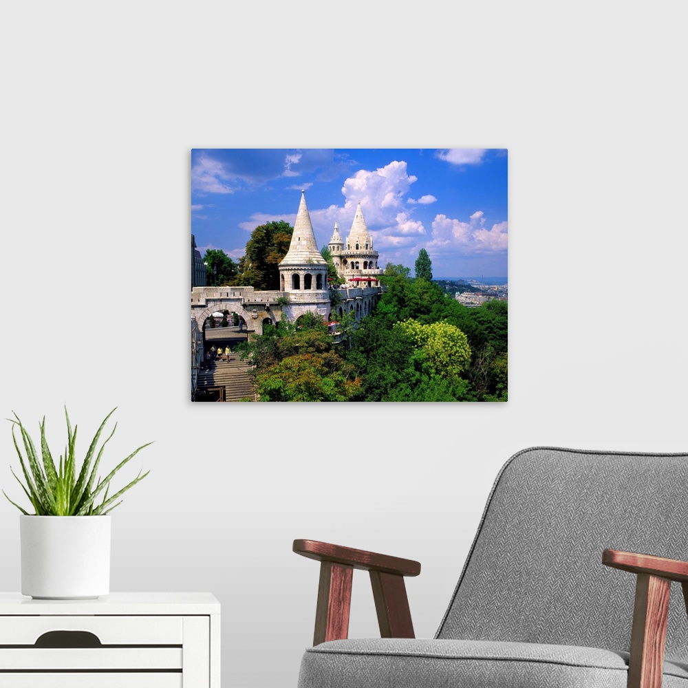 A modern room featuring Hungary, Budapest, Fishermen's Bastion