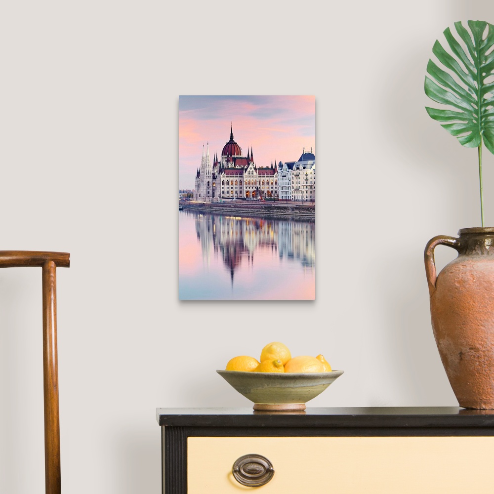 A traditional room featuring Hungary, Budapest, The Danube river and the Parliament building.