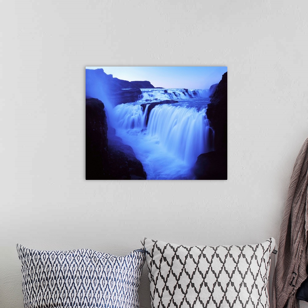 A bohemian room featuring Iceland, South Central Highlands, Gullfoss waterfall