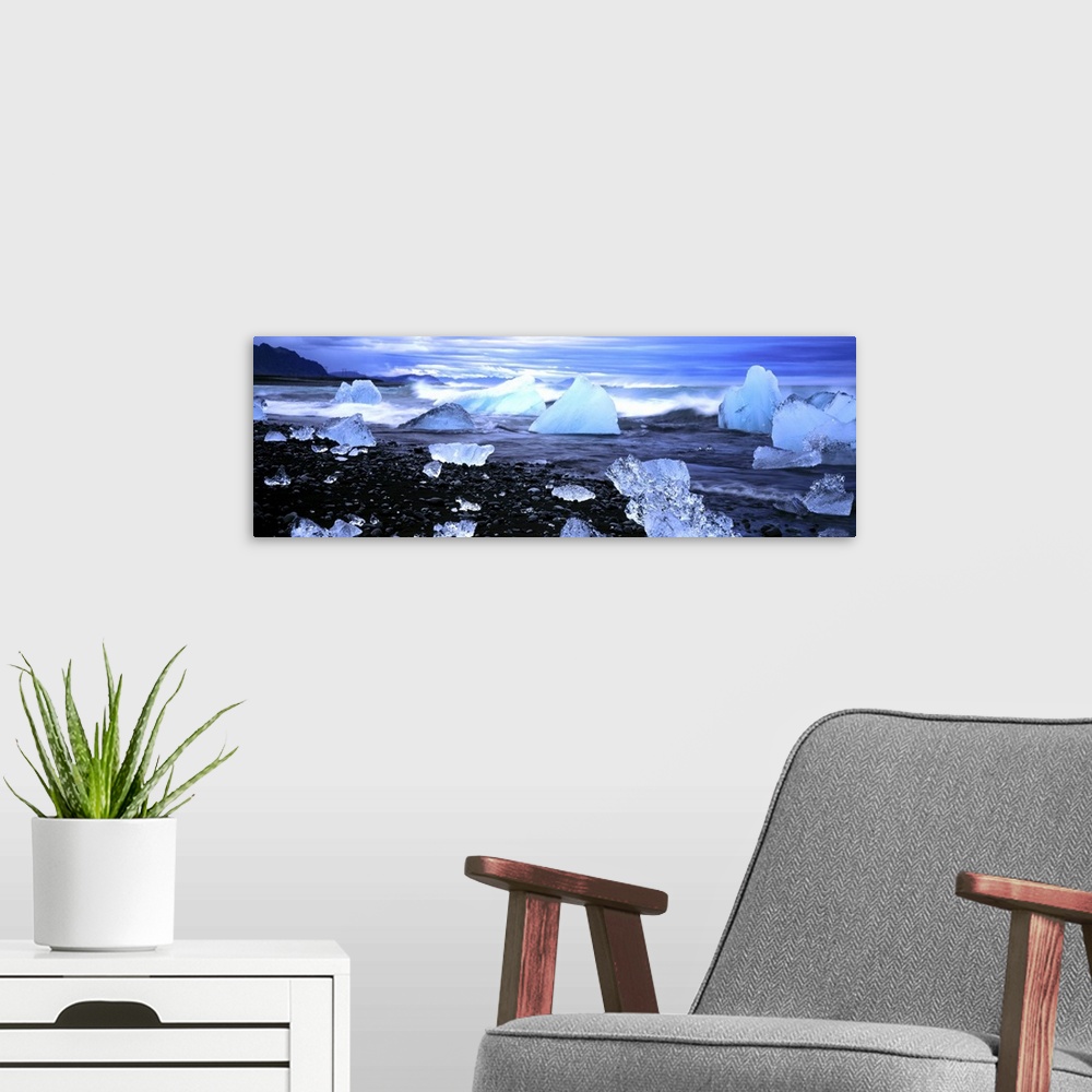 A modern room featuring Iceland, South Coast, Ice floes