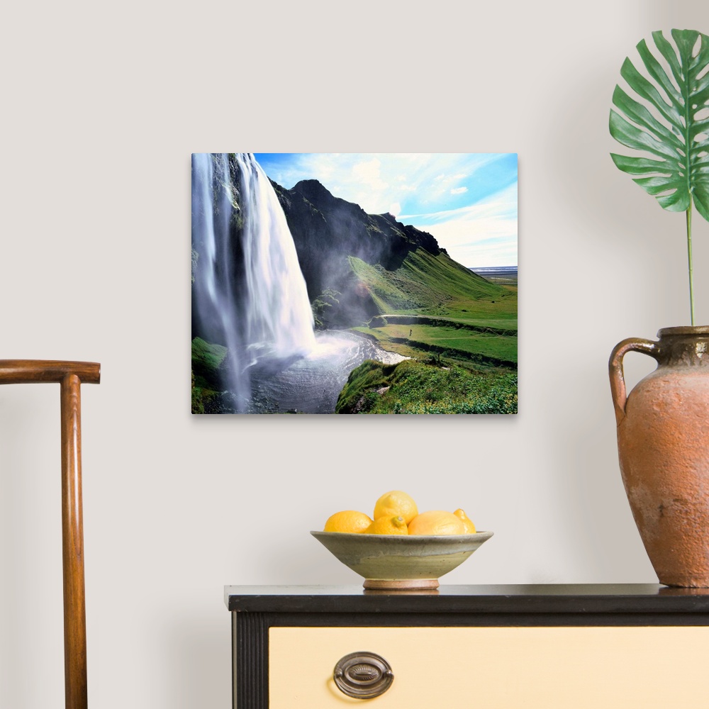 A traditional room featuring Iceland, South Coast, Seljalandsfoss waterfall