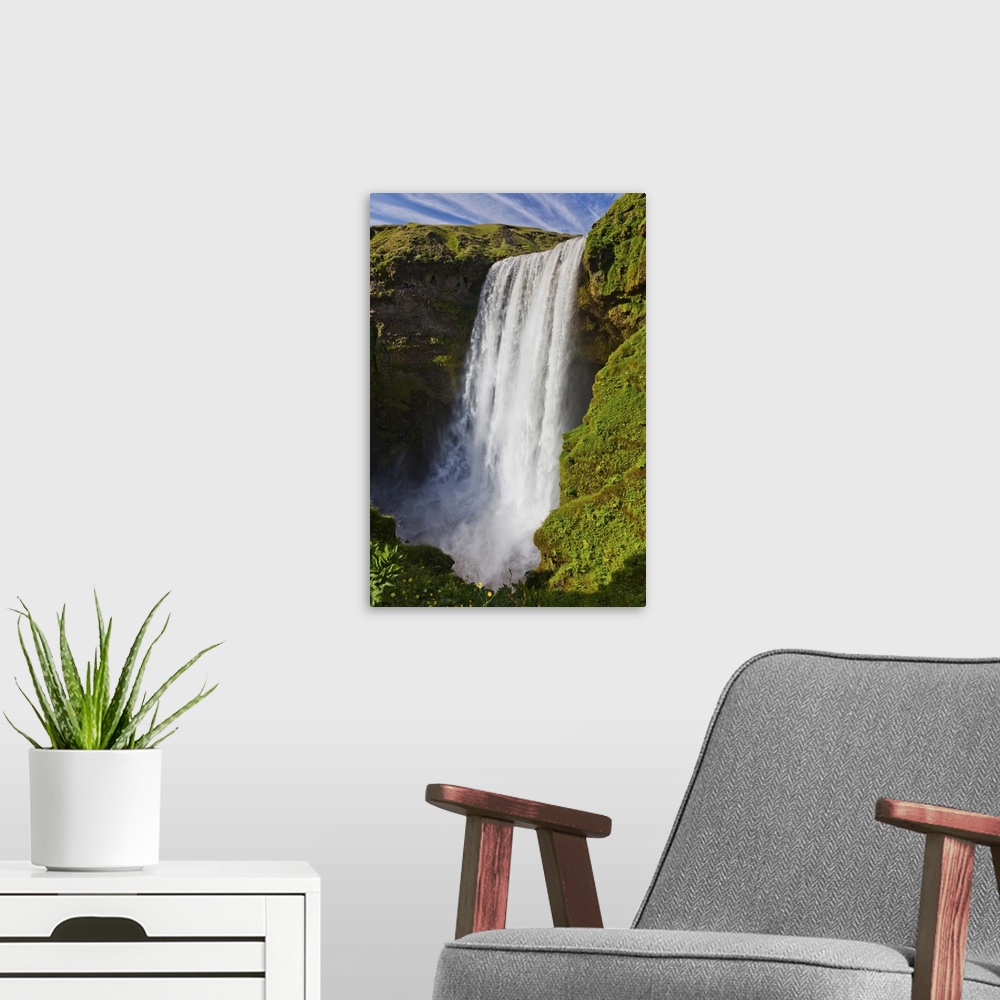 A modern room featuring Iceland, South Iceland, Su..urland, Skogafoss Waterfall