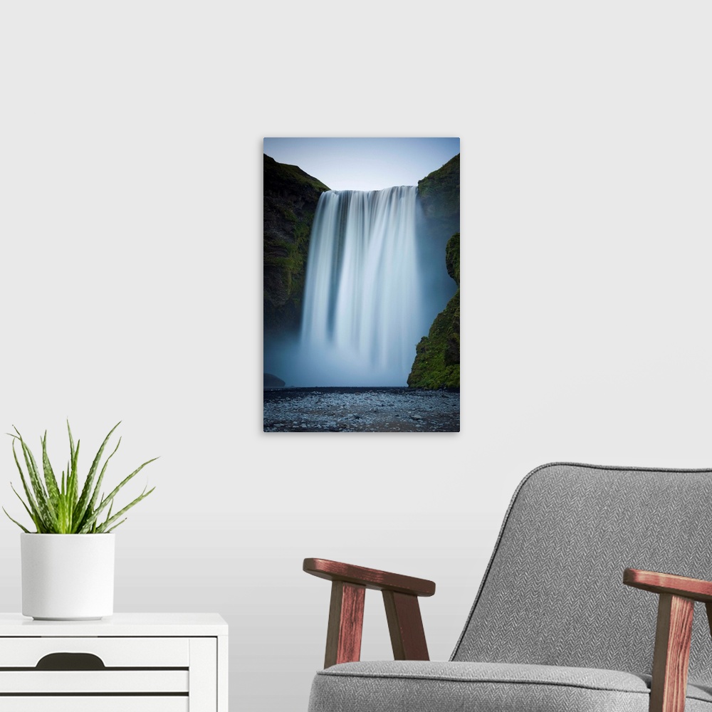 A modern room featuring Iceland, South Iceland, Skogafoss Waterfall