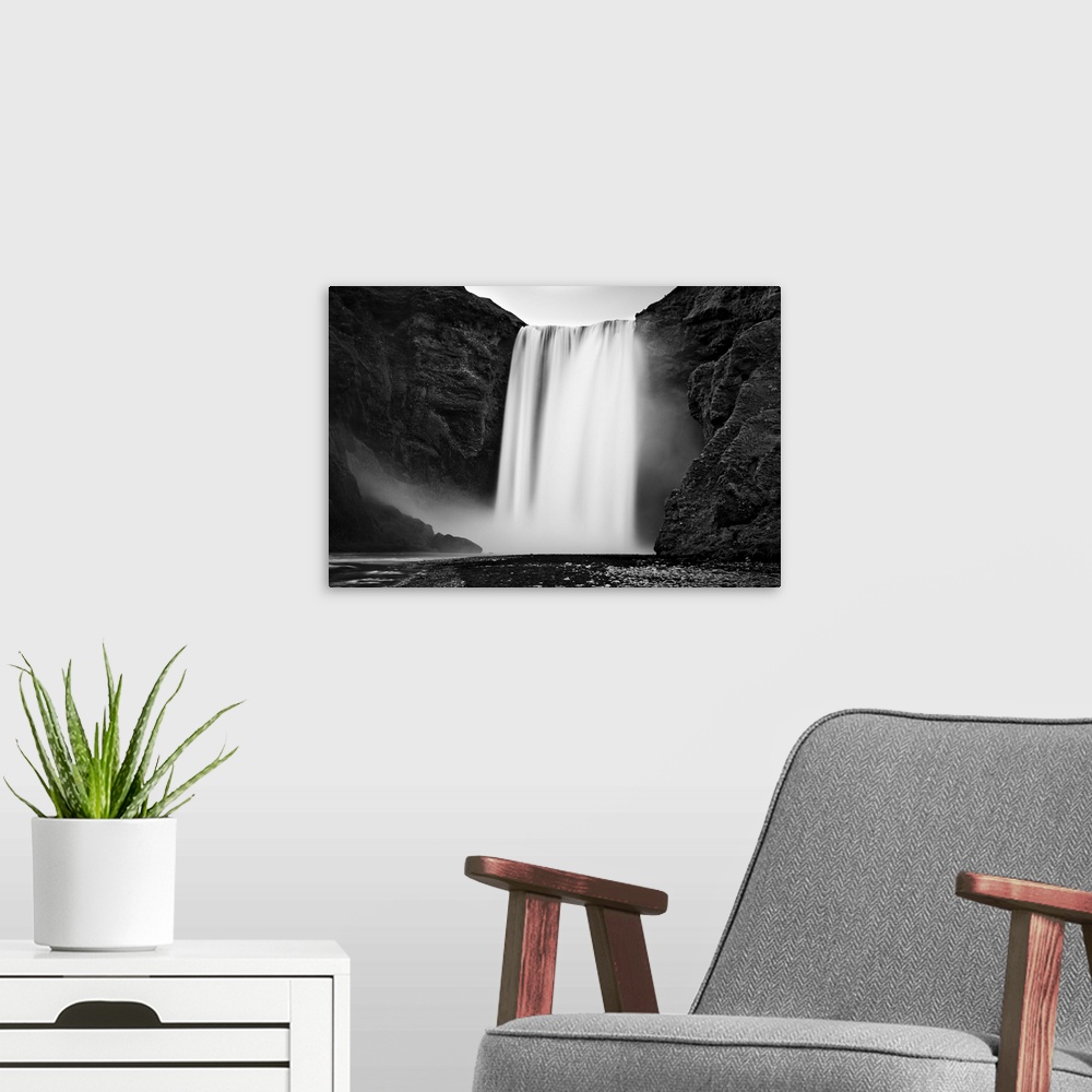 A modern room featuring Iceland, South Iceland, Suourland, Skogafoss Waterfall.