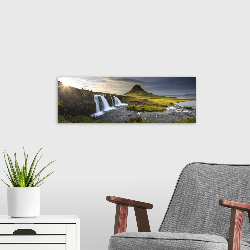 A modern room featuring Iceland, West Iceland, Vesturland, Kirkjufell mountain.
