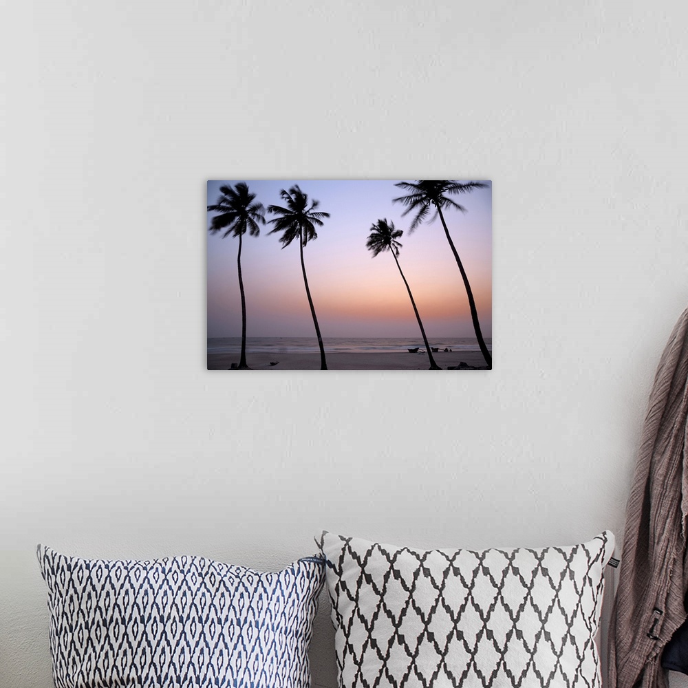 A bohemian room featuring India, Goa, Palms along the Colva beach at sunset