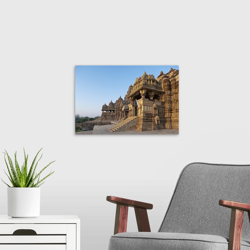 A modern room featuring India, Madhya Pradesh, Khajuraho Temples, Devi Jagadamba Temple, Western Group.