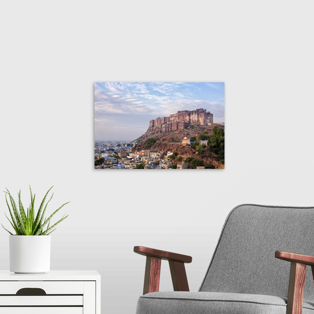 A modern room featuring India, Rajasthan, Jodhpur, Mehrangarh Fort and the city.