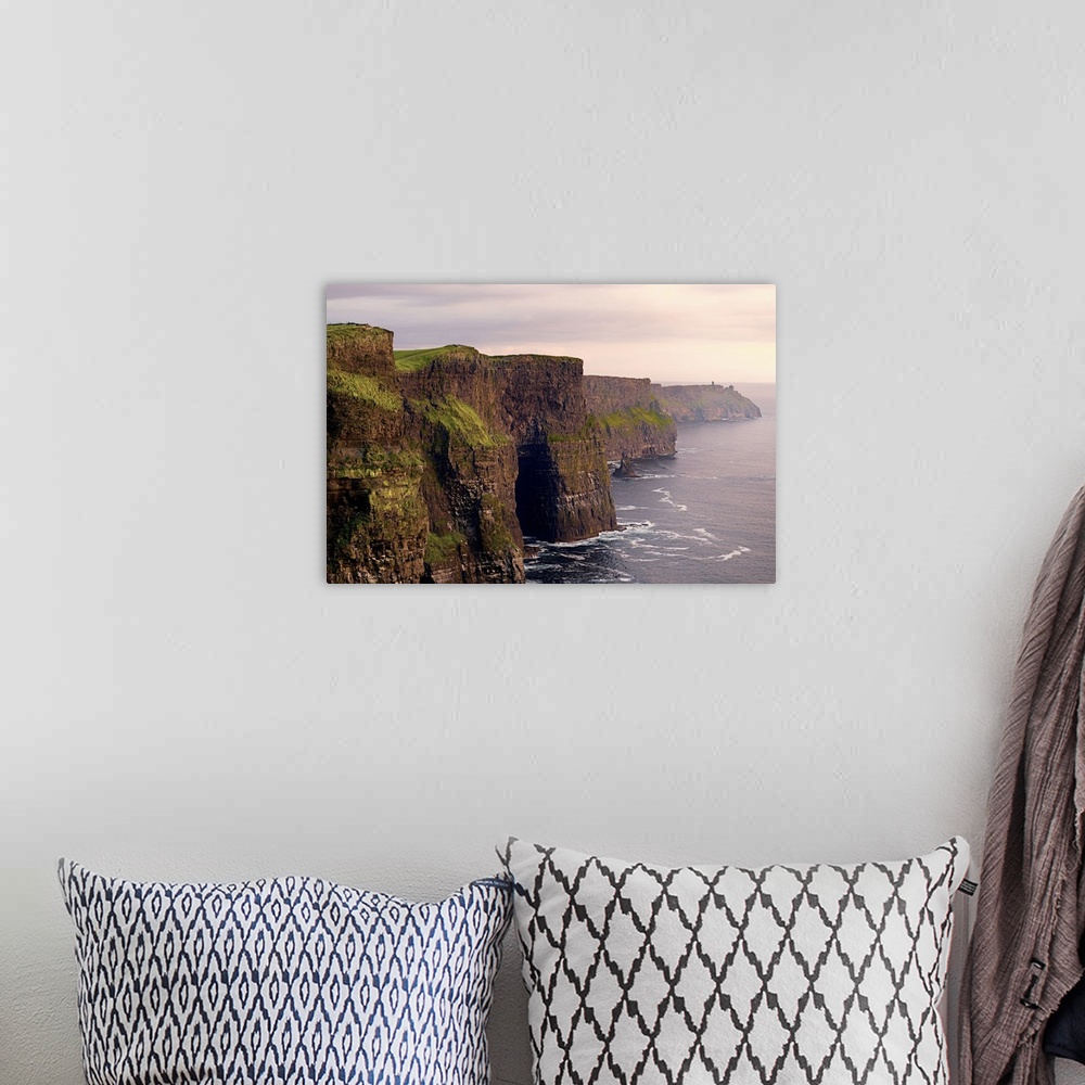 A bohemian room featuring Ireland, Clare, Atlantic ocean, Sunset on the Cliffs of Moher