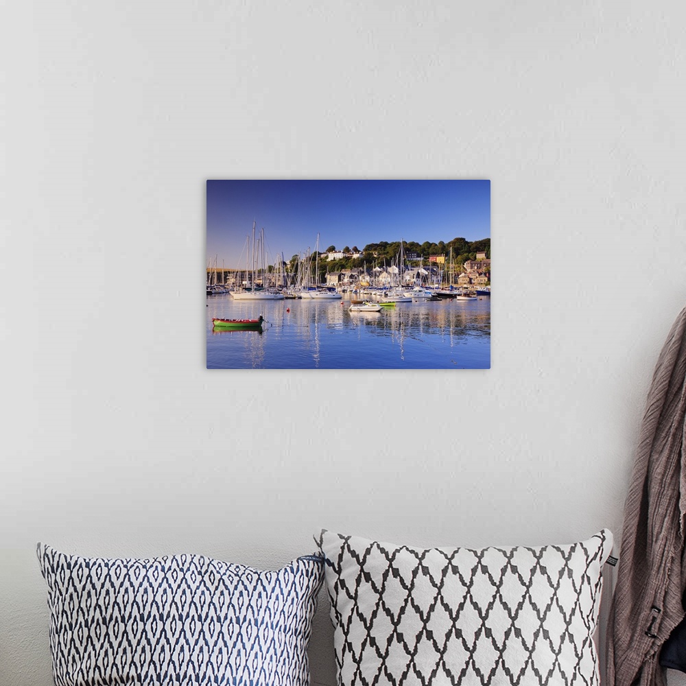 A bohemian room featuring Ireland, Cork, Kinsale, View of the Kinsale Harbour with the seafront