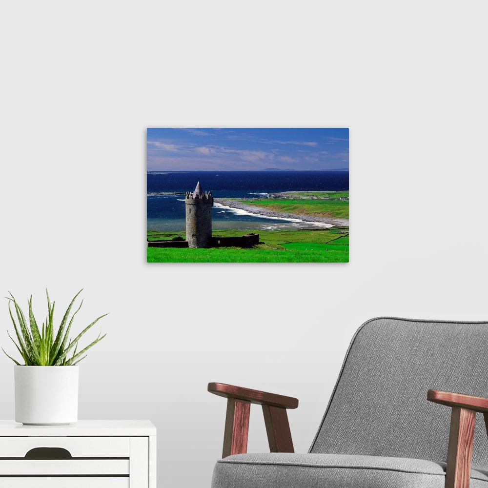A modern room featuring Ireland, County Clare, Coastline near Doolin village