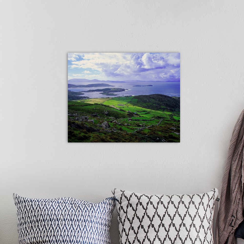 A bohemian room featuring Ireland, County Kerry, Ring of Kerry, view from Coomakesta pass