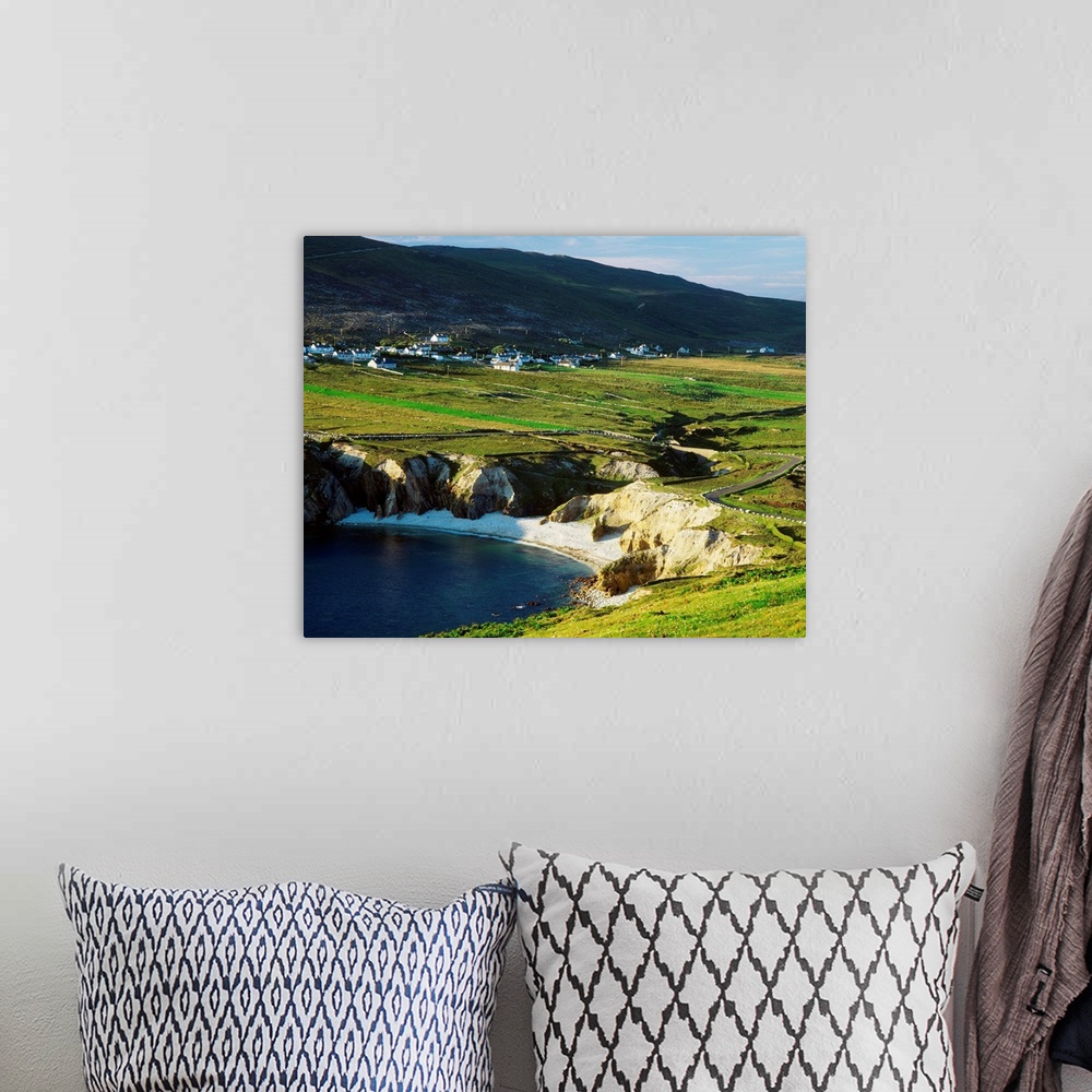 A bohemian room featuring Ireland, County Mayo, Achill Island, panorama near Doogea village