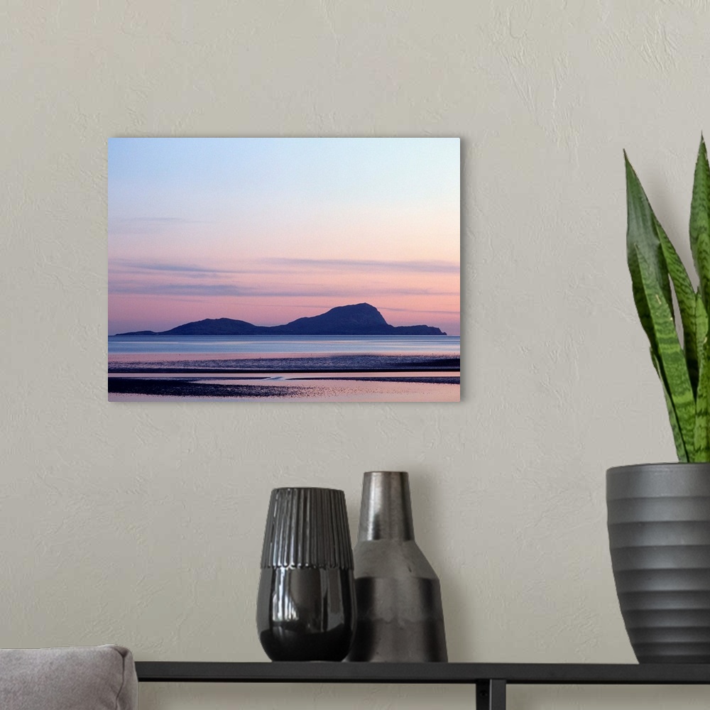 A modern room featuring Ireland, County Mayo, Clare Island, sunset