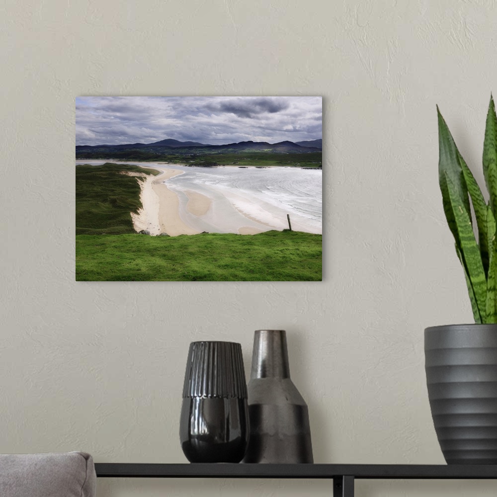 A modern room featuring Ireland, Donegal, Inishowen Peninsula, Landscape at Five Fingers Strand beach