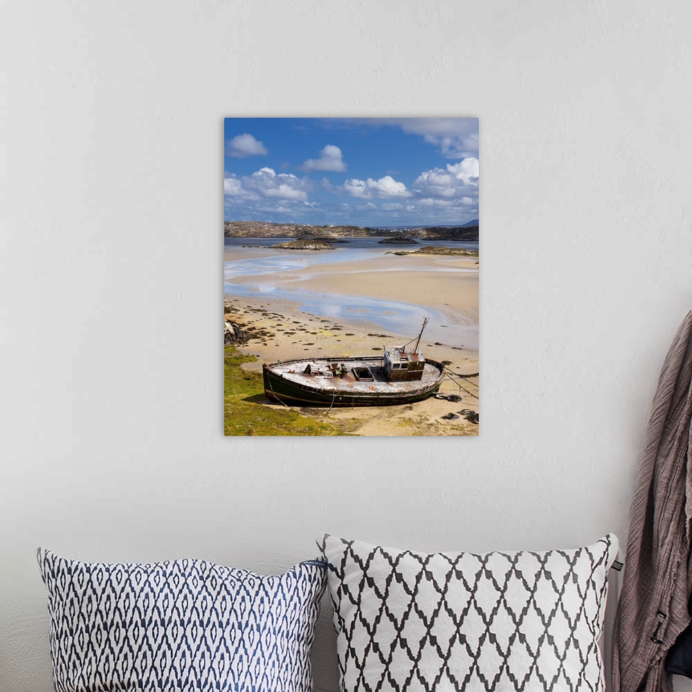 A bohemian room featuring Ireland, Donegal, Low tide at The Rosses