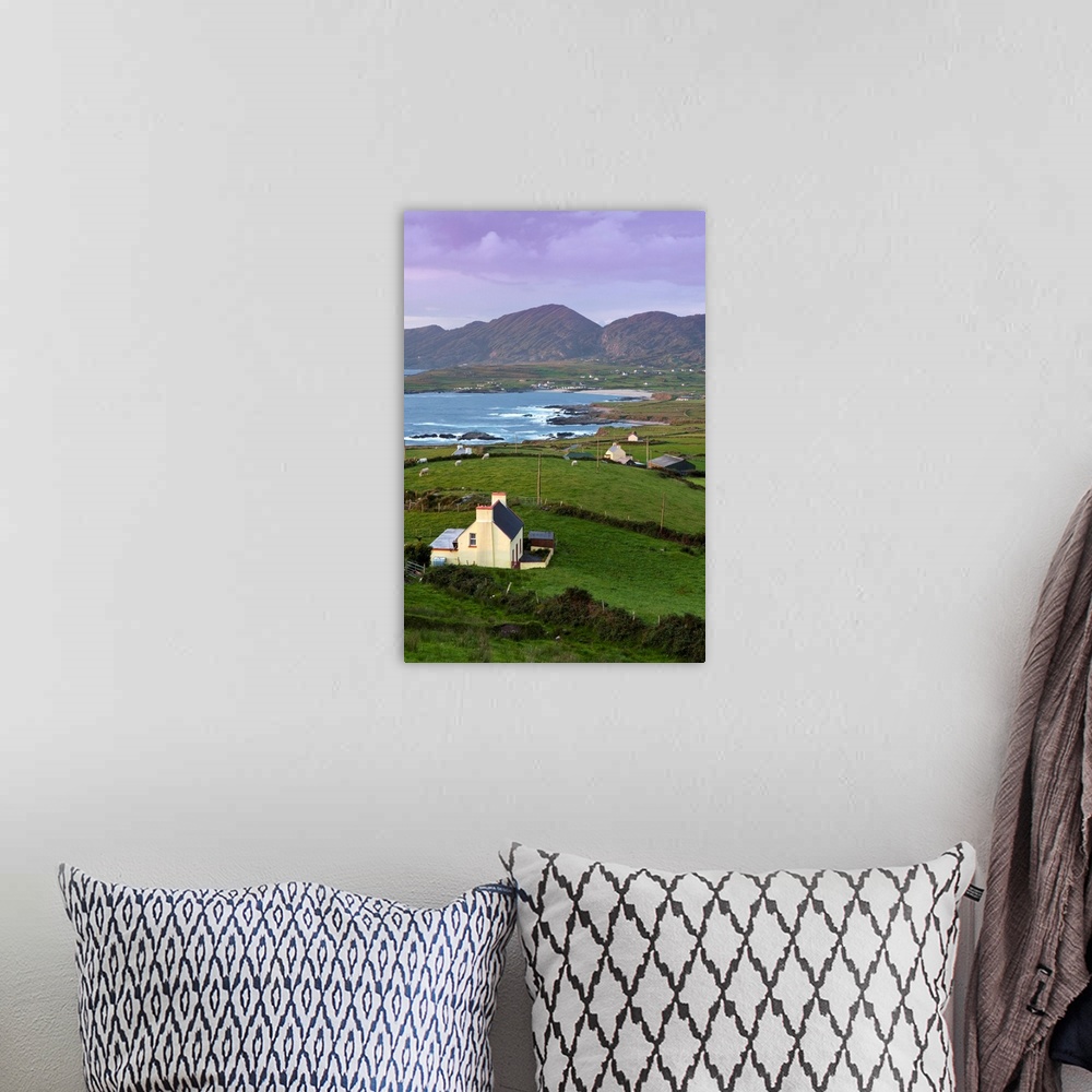 A bohemian room featuring Ireland, Kerry, Sunset over the dramatic landscape of Ballydonegan Bay