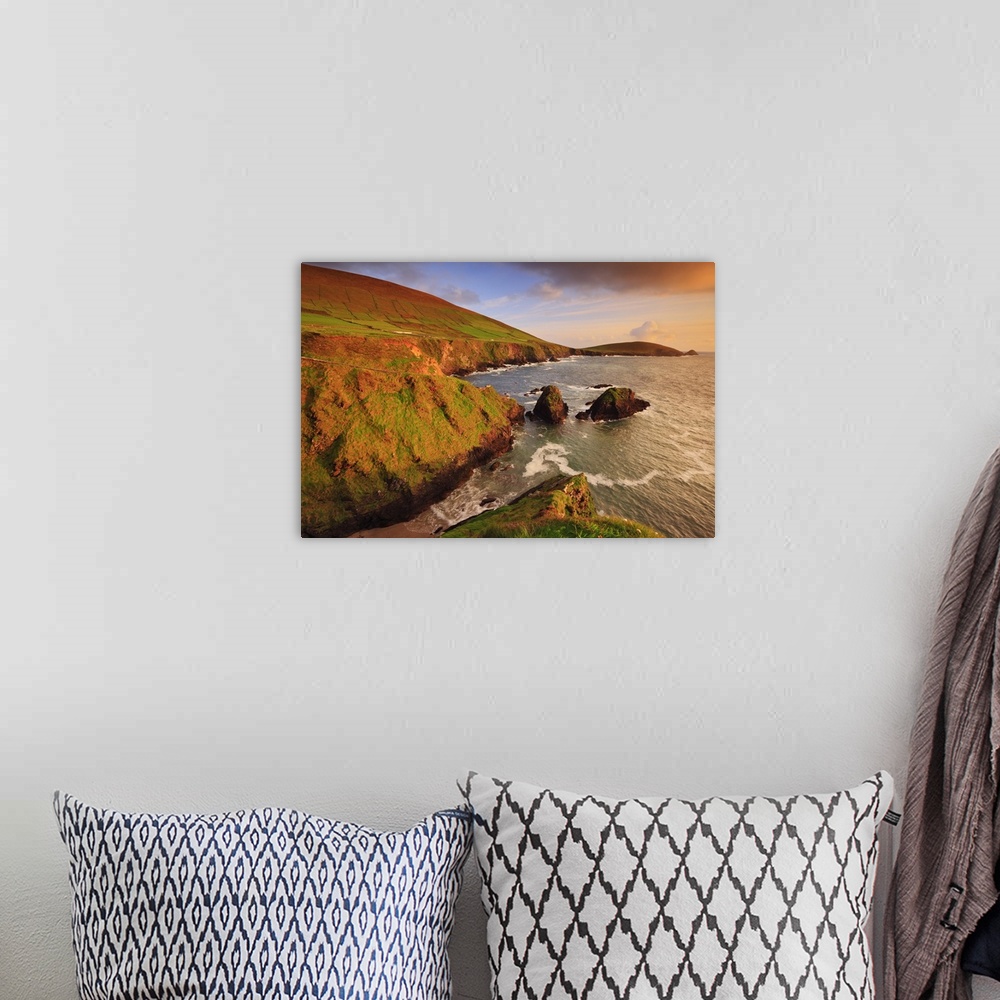A bohemian room featuring Ireland, Kerry, View of the cliffs at Slea Head, Ireland's westernmost point