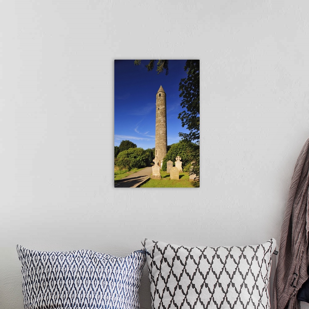 A bohemian room featuring Ireland, Wicklow, Glendalough's old cemetery and the 33 meters high Round Tower