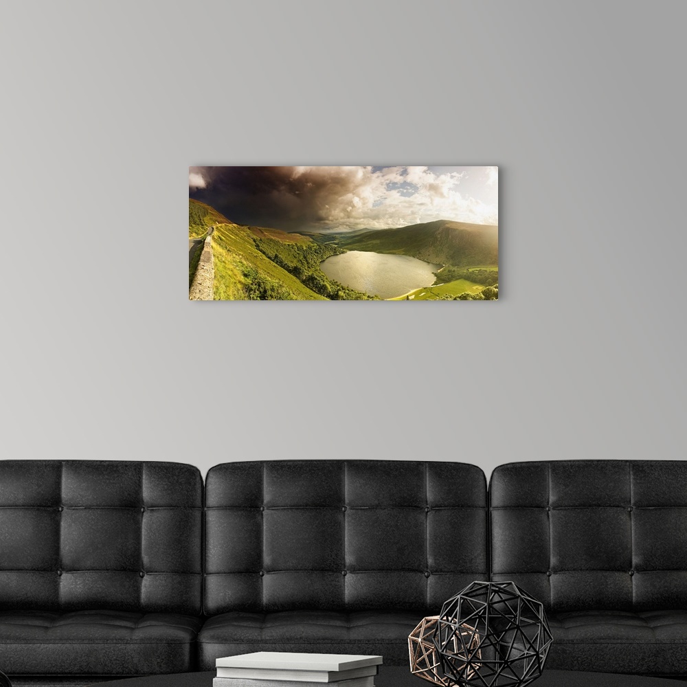 A modern room featuring Ireland, Wicklow, Travel Destination, Sally's Gap, panoramic view of Upper Lake
