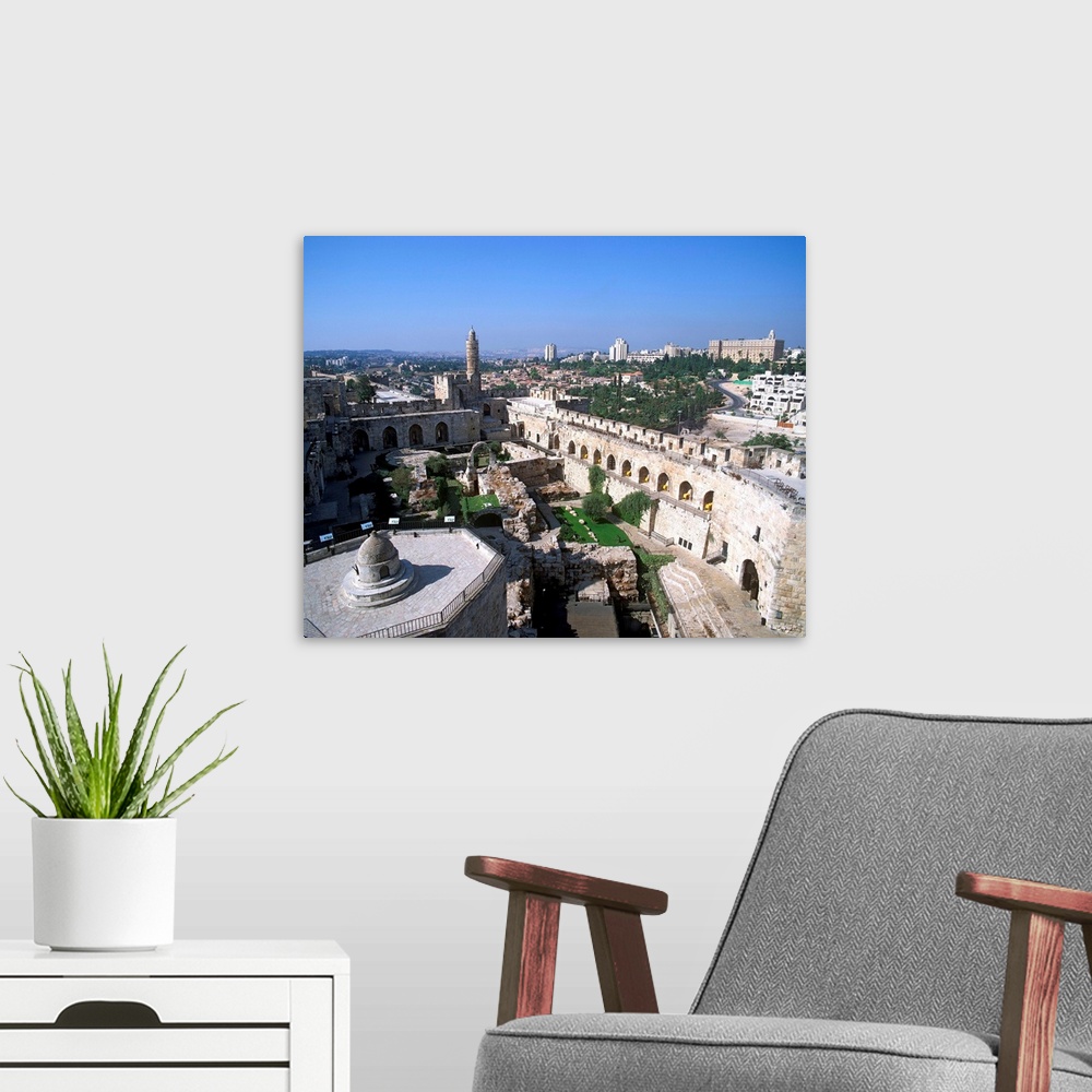 A modern room featuring Israel, Jerusalem, View of the Citadel