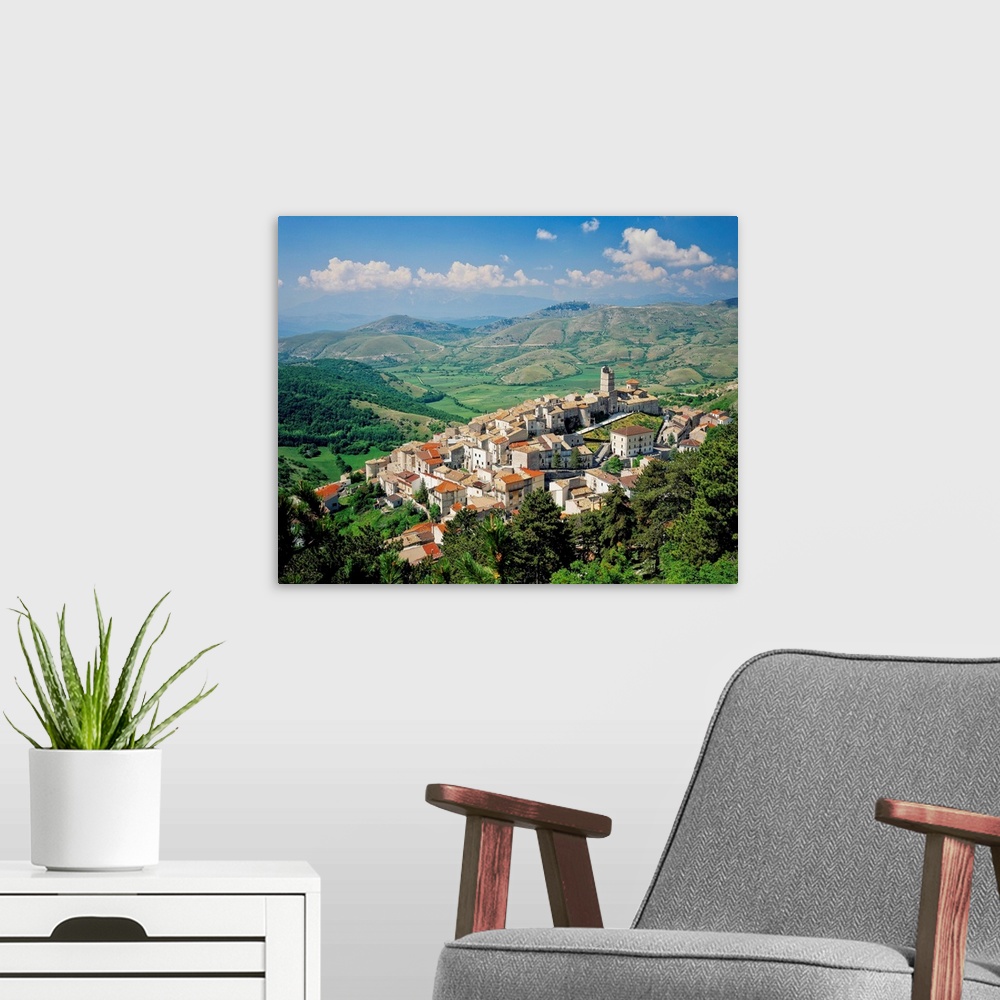 A modern room featuring Italy, Abruzzo, Abruzzi, Gran Sasso National Park, Castel del Monte