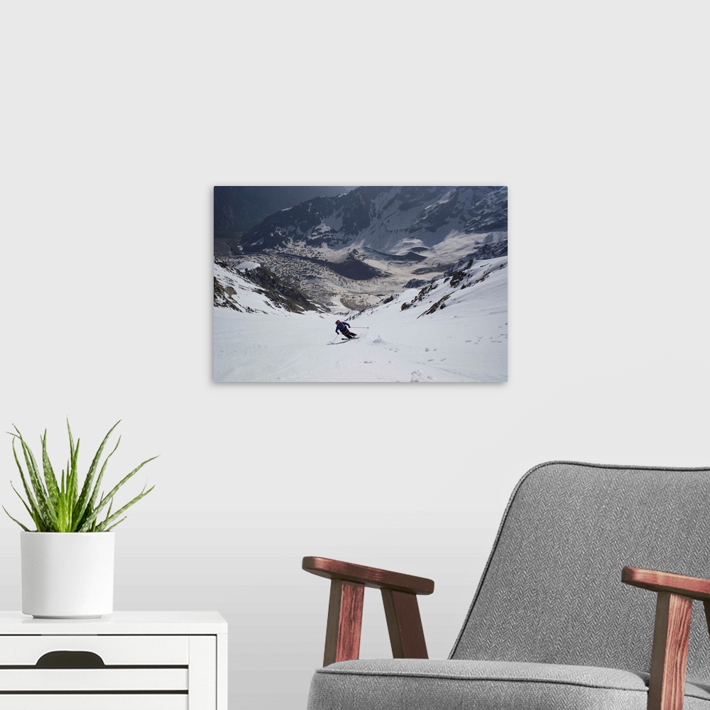 A modern room featuring Italy, Piedmont, Verbano-Cusio Ossola district, Alps, Valle Anzasca, Macugnaga, Skiing in the low...