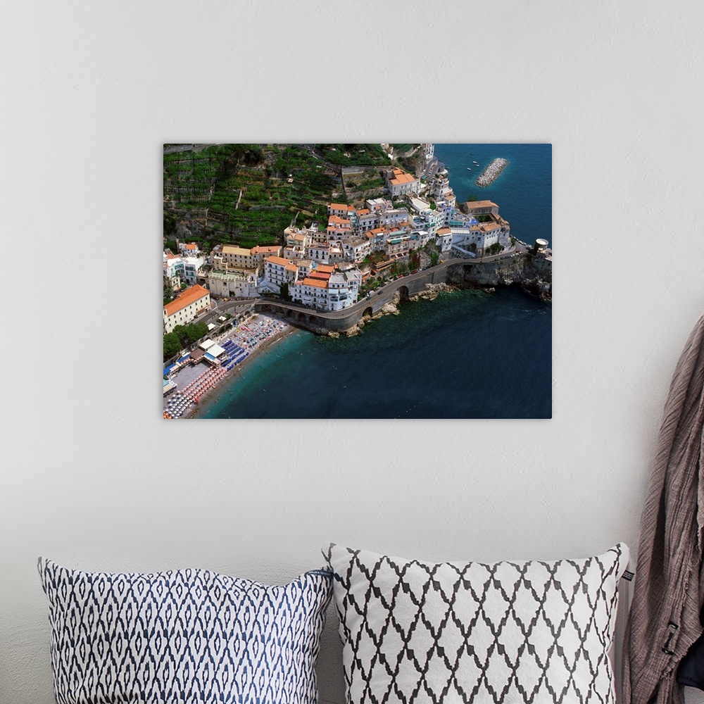 A bohemian room featuring Italy, Amalfi Coast, aerial view