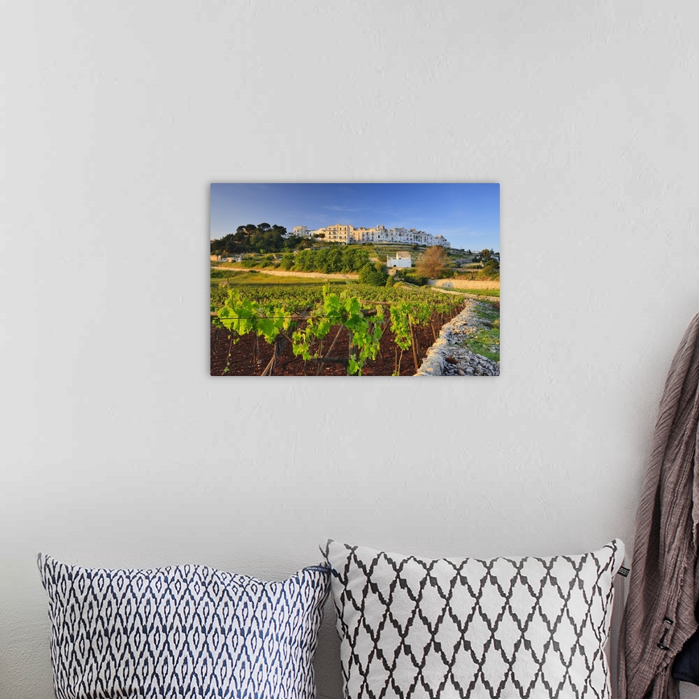 A bohemian room featuring Italy, Apulia, Bari district, Itria Valley, Locorotondo, View of white-washed village