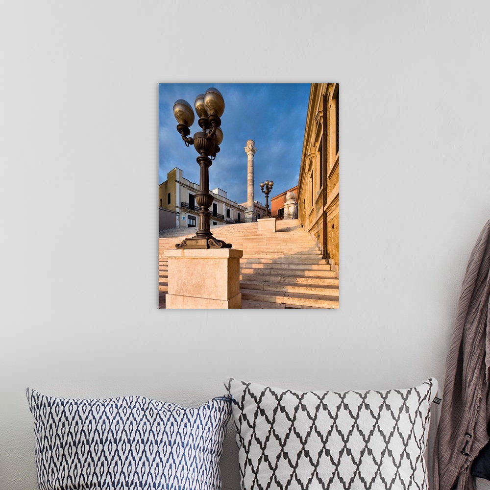 A bohemian room featuring Italy, Apulia, Mediterranean area, Adriatic Coast, Brindisi, The stairs to Romans columns
