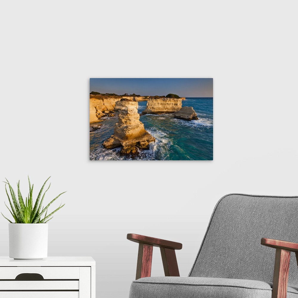 A modern room featuring Italy, Apulia, Salento, Coast between Sant'Andrea and Torre dell'Orso